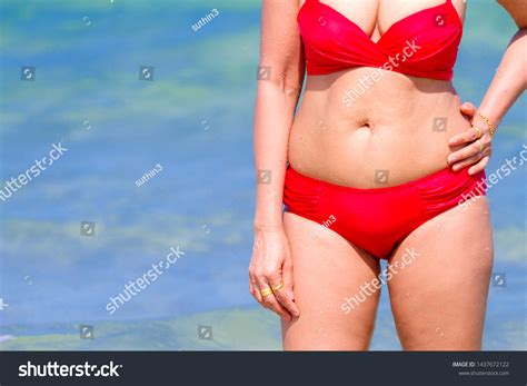 Woman Show Shape Beautiful Red Bikini Stock Photo Shutterstock