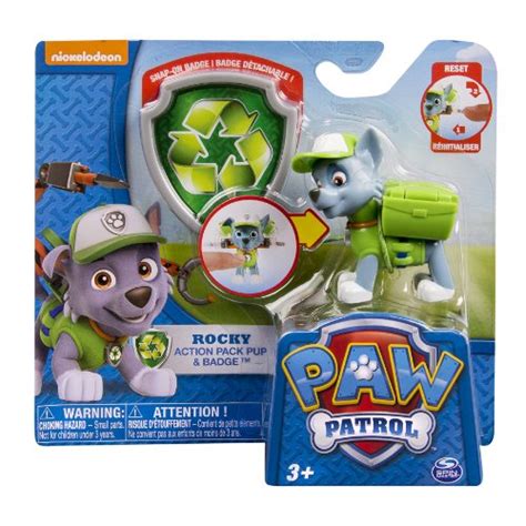 Paw Patrol Action Pack Pup & Badge, Rocky | Pricepulse