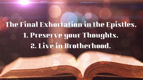 22 05 2020 Friday Fasting Prayer The Final Exhortation In The Epistles Youtube