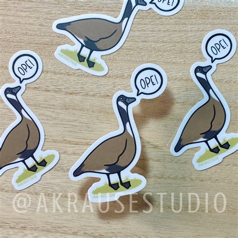 Ope Goose Vinyl Sticker Cute Canadian Goose Sticker Waterproof Canada