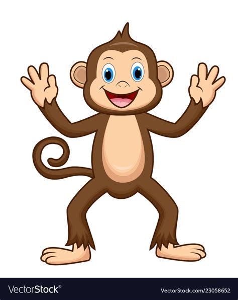 Cute monkey cartoon Royalty Free Vector Image - VectorStock