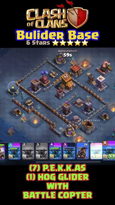 Clash Of Clan Builder Hall ⭐️⭐️⭐️⭐️⭐️⭐️ With 7 Pekkas 1 Hog Glider With Battle Copter Youtube