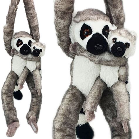 MAŁPKA małpa Z DZIECKIEM maskotka PLUSZAK NA RZEPY pluszowy LEMUR 50cm