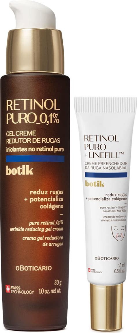 Combo Botik Retinol Puro Gel Creme Redutor De Rugas G Preenchedor