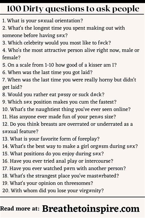 Dirty Questions To Ask People Juicy Sexual Kinky Flirty Spicy Saucy Naughty Hot
