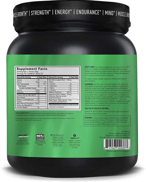 Jym Supplement Science Pre Jym Black Cherry 30 Count Premium Workout Performance Formula