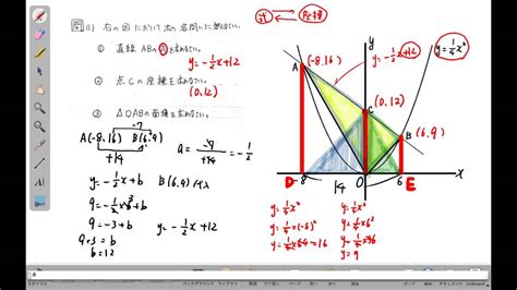 中3数学／2次関数／三角形の面積 Youtube