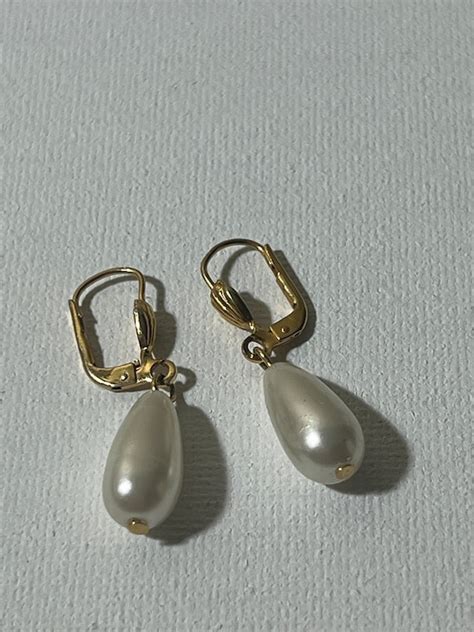 Vintage Ges Gesch S Art Deco Faux Pearl Dangle Ea Gem