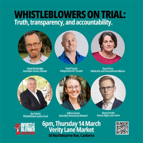 Event Whistleblowers On Trial Truth Transparency And Accountability