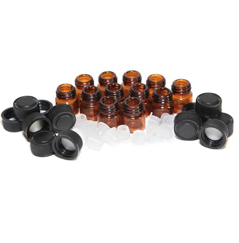 12PCS 1mL Mini Amber Glass Bottle Jar Essential Oil Bottle Orifice