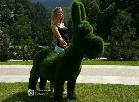 Садовая зелёная фигура топиари Ослик из искусственной травы