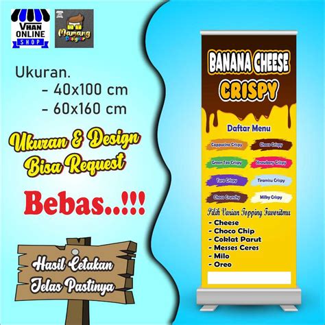 Jual Spanduk Banner Mmt Jualan Banana Chesee Banana Rol Pisang