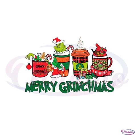 Grinch Santa Christmas Coffee SVG Merry Grinchmas Svg Oladino