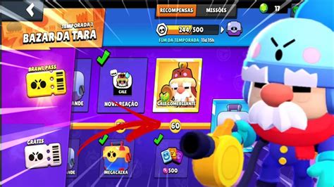 Resgatando 60 Patamares Do Brawl Pass Ganhei Mais De Um Brawler