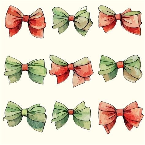 Premium Vector Seamless Pattern Christmas Bows Watercolor Bow