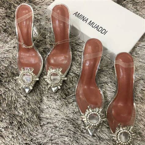 Jual Amina Muaddi Shoes Transparent Crystal Shopee Indonesia