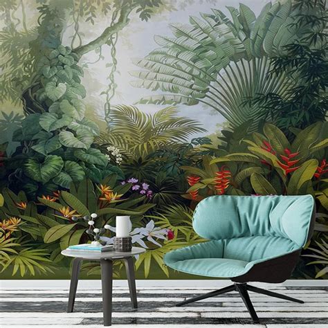 Aliexpress Buy Custom Mural Wallpaper Hand Painted Tropical