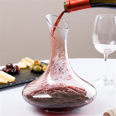 acopa  oz customizable slanted top glass wine decanter