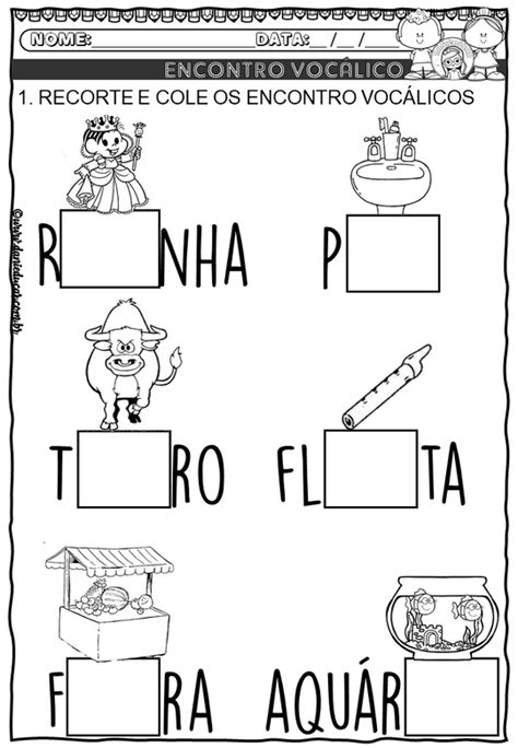Atividades Encontros vocálicos 1 ano