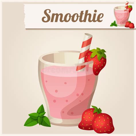 Detailed Icon Strawberry Smoothie Stock Vector Illustration Of Icon