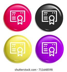 Diploma Multi Color Glossy Badge Icon Stock Vector Royalty Free