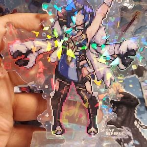 Genshin Impact Acrylic Standee Pixel Art Double Sided Cracked