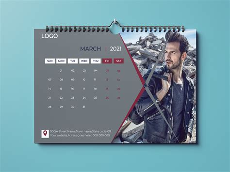 2021 New Year Desk Calendar Design Template on Behance