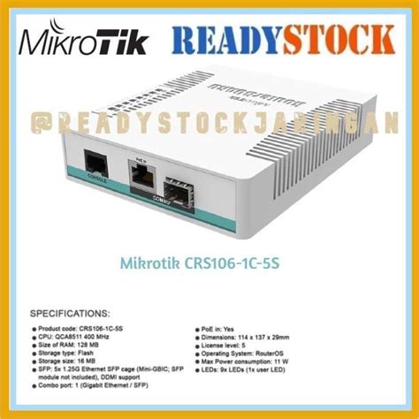 Promo Mikrotik Crs106-1c-5s Diskon 11% Di Seller Whole Shop ...