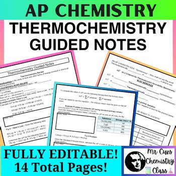 Advanced Placement Ap Chemistry Thermochemistry Thermodynamics Unit