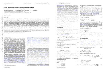 Virial theorem in clusters of galaxies with MOND | Papers With Code