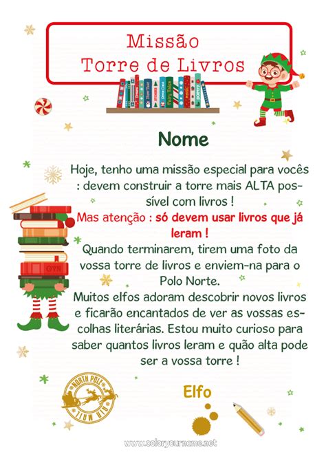 N De Colorir Miss O Do Elfo De Natal Cartas De Duendes