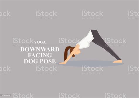 Yoga Asana Downward Facing Dog Pose Vector Illustration Stock