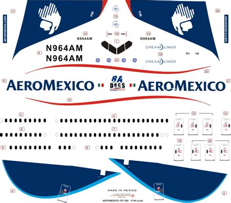 8aDecs Decals Catalogue Aeromexico 787 8