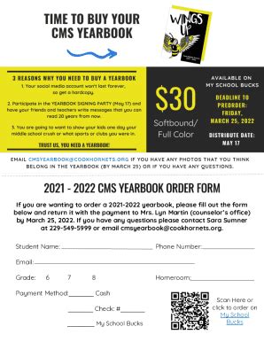 Fillable Online Yearbook Flyer Order Form Connect Suite Fax Email