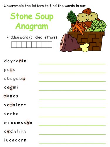 Stone Soup Anagram Puzzles