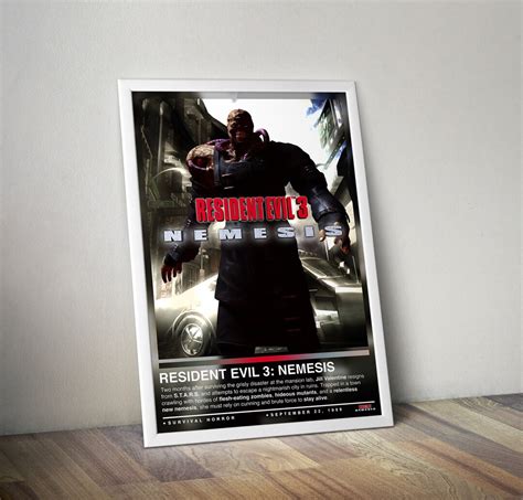 Resident Evil 3 Poster Resident Evil Print Gaming Poster 4 Colors Gaming Decor Video Game Poster ...