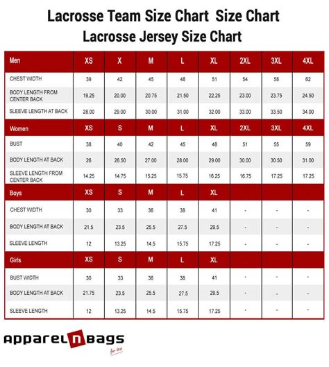 Jersey Size Chart Youth Elin Leone