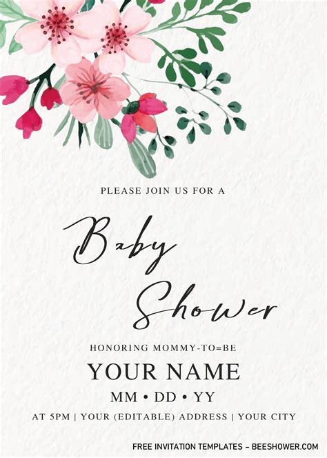 Free Editable Baby Shower Invitation Templates Microsoft Word Free