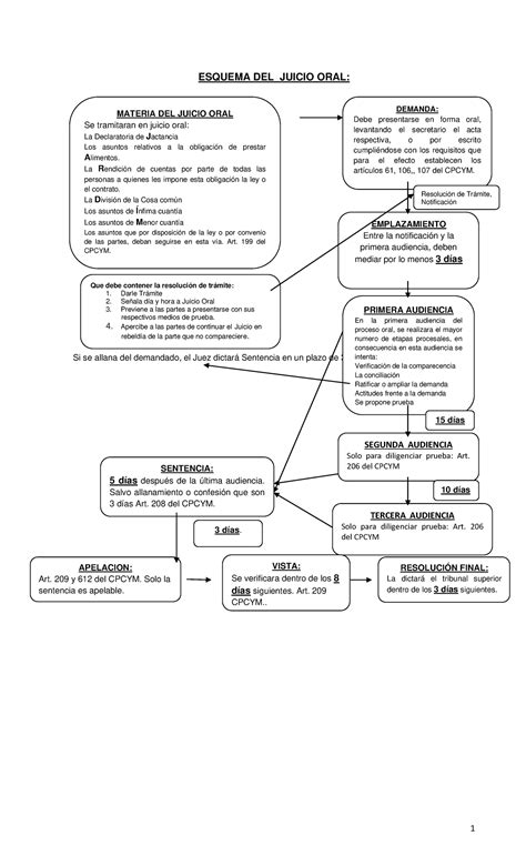 Esquema Juicio Oral Esquema Del Juicio Oral Si Se Allana Del