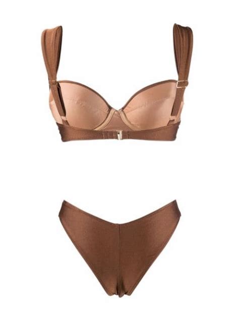 Shop Noire Swimwear Satin Finish Balconette Style Bikini Set With