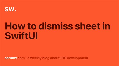 How to dismiss sheet in SwiftUI | Sarunw