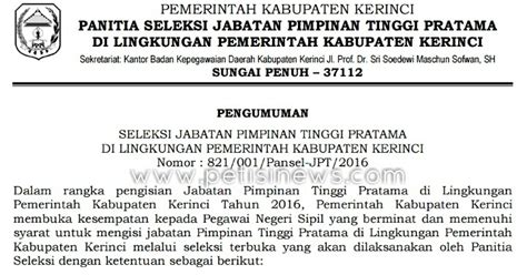 Ini Syarat Tahapan Dan Jadwal Lelang Jabatan Pemkab Kerinci Viva