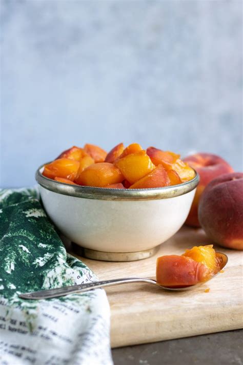 Easy Peach Compote 3 Ingredients Veggie Desserts