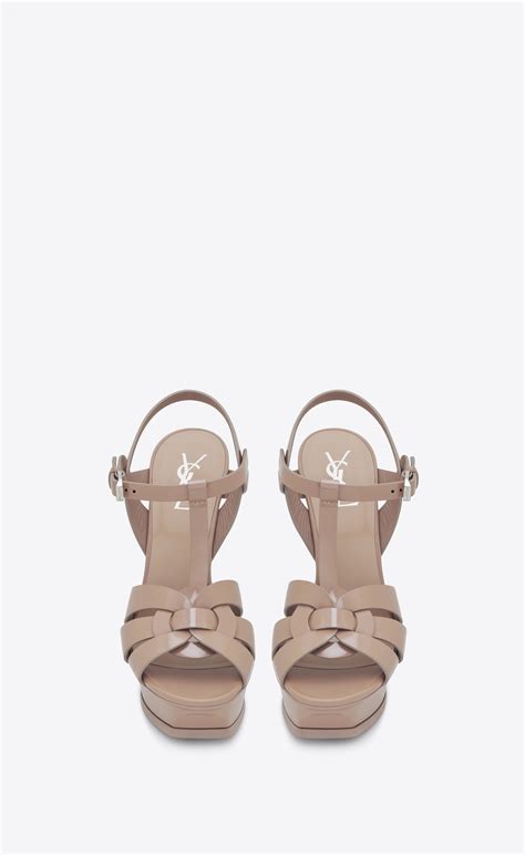 Saint Laurent Tribute Sandal In Patent Leather