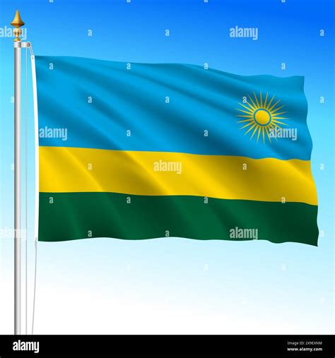 Rwanda Official National Waving Flag African Country Vector