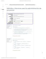 Modalidad de exámenes Semana 3 Revisión del intento Métodos y técnicas