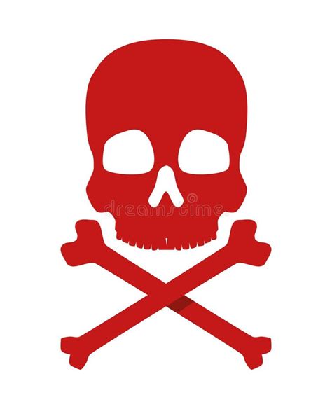 Red Skull And Bones Stock Vector Illustration Of Death 253633057