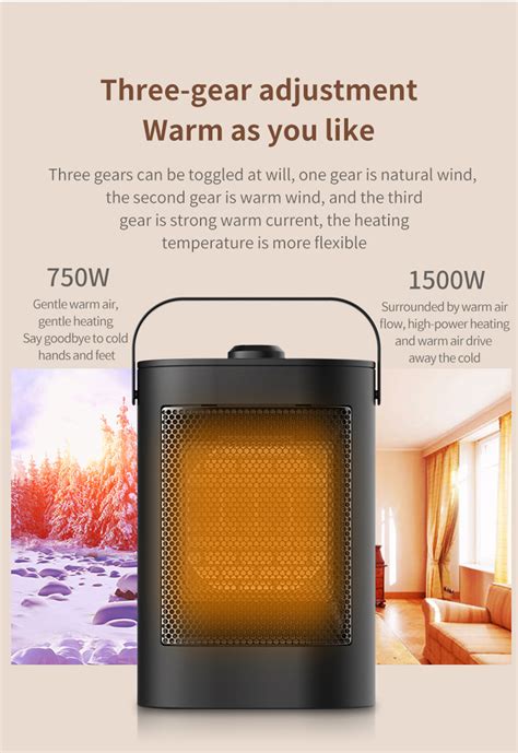 HQ YND 900D 1500W Portable Vertical Mini Electric Heater UK Plug