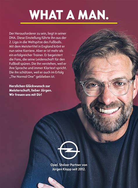 Herzlichen Gl Ckwunsch Opel Markenbotschafter J Rgen Klopp Mit Dem Fc