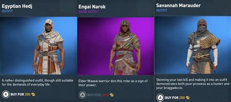 Assassins Creed Origins All Outfits Armor